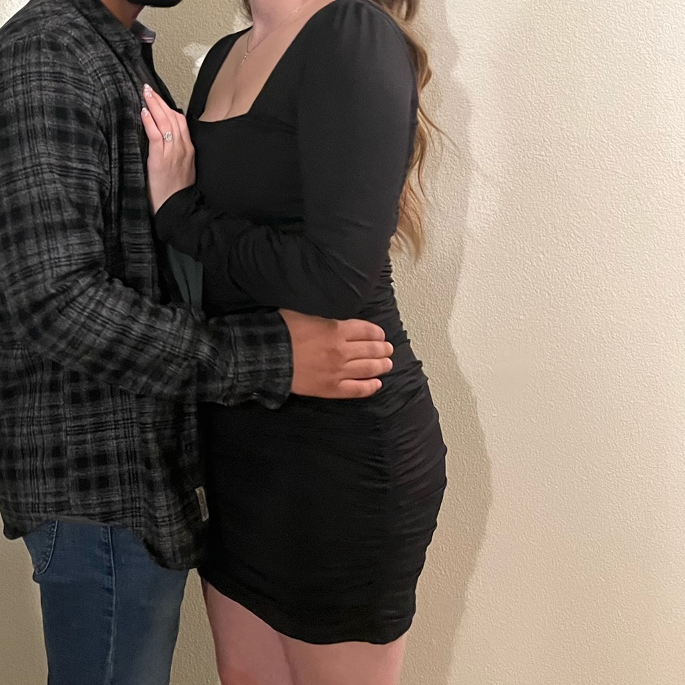 Black Long Sleeve Mini Dress